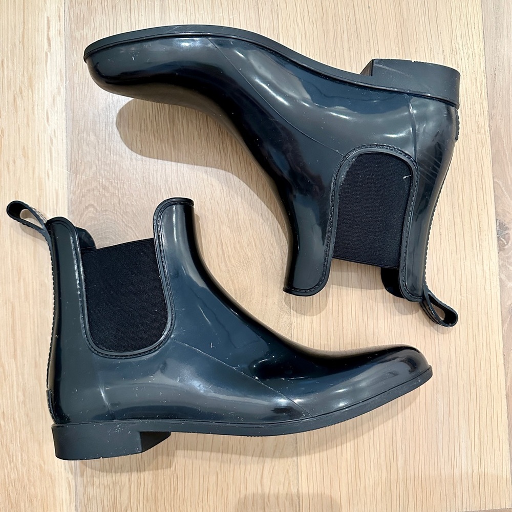 J. Crew size 10 Chelsea rain boot-glossy black